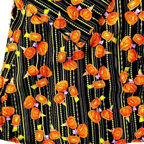 Vintage Handmade Halloween Apron Jack O Lanterns Pockets Baking Trick Treat New - Picture 7 of 12